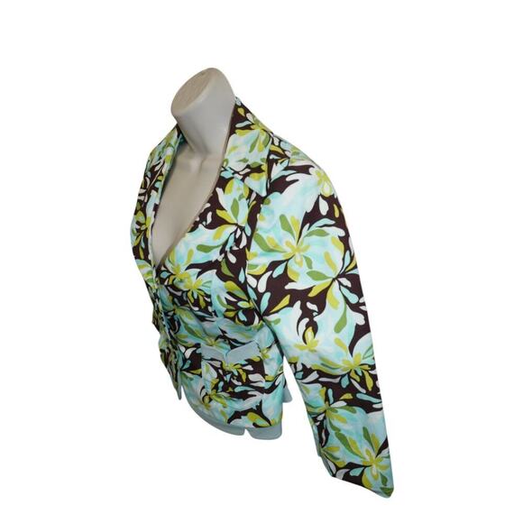 Vintage Phoebe by Kay Unger Floral Blazer M Mint Green Flower Buttons Y2K - Picture 6 of 8